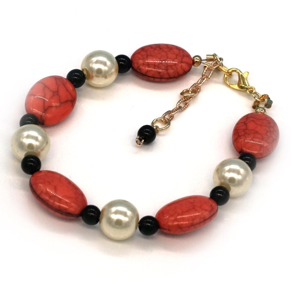 Bracelet  Oval Stone Onyx Beads OS